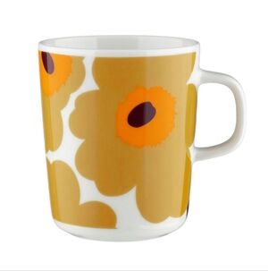 Marimekko Unikko White Orange Caramel Mug